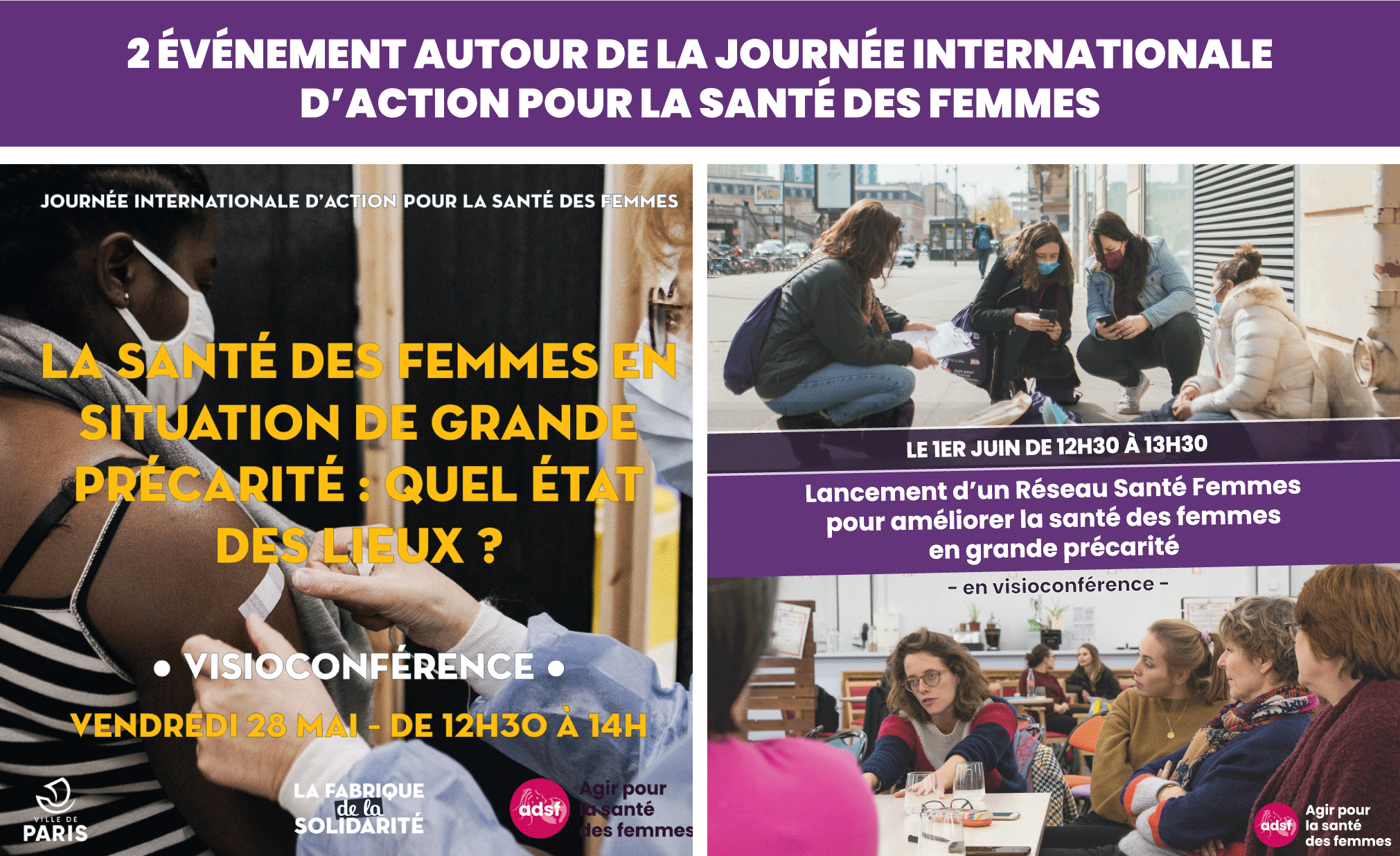 2 événements autour de la Journée internationale d’action pour la santé des femmes | le 28 mai et le 1er juin 2021